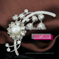 Hochzeitsblume echte Perle Brosche mit Strass Kristall